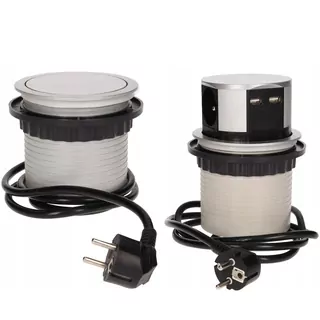 Zásuvka, elektrický pásik, stolný USB Elektrogen strieborný